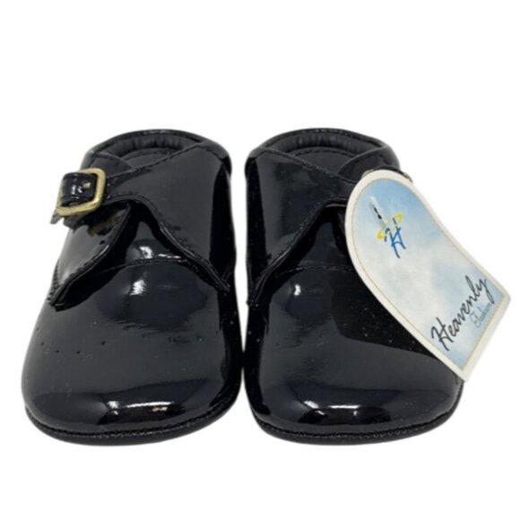 Black Patent Leather Baby Shoes With Buckles Size 17 - Picture 2 of 6